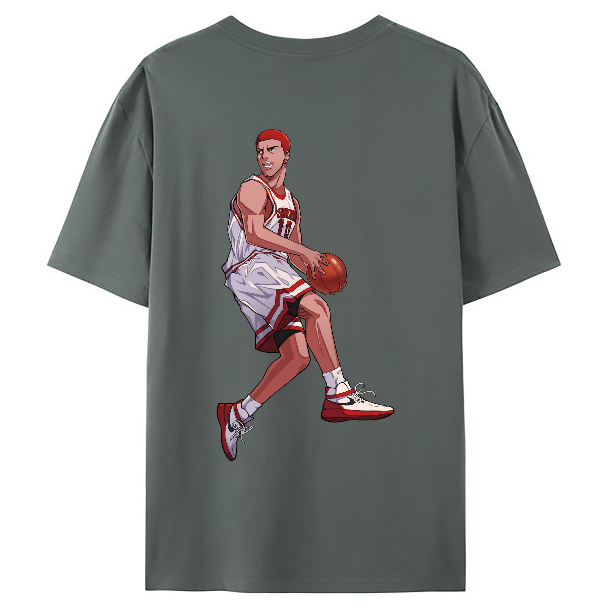 （画像用） SLAM DUNK／スラムダンク 綿100％ メンズ半袖Tシャツ（バックプリント） 通気性